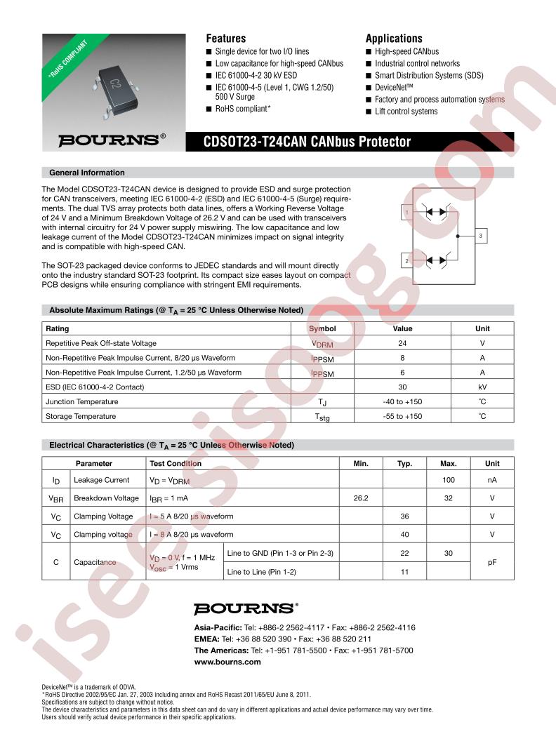 CDSOT23-T24CAN