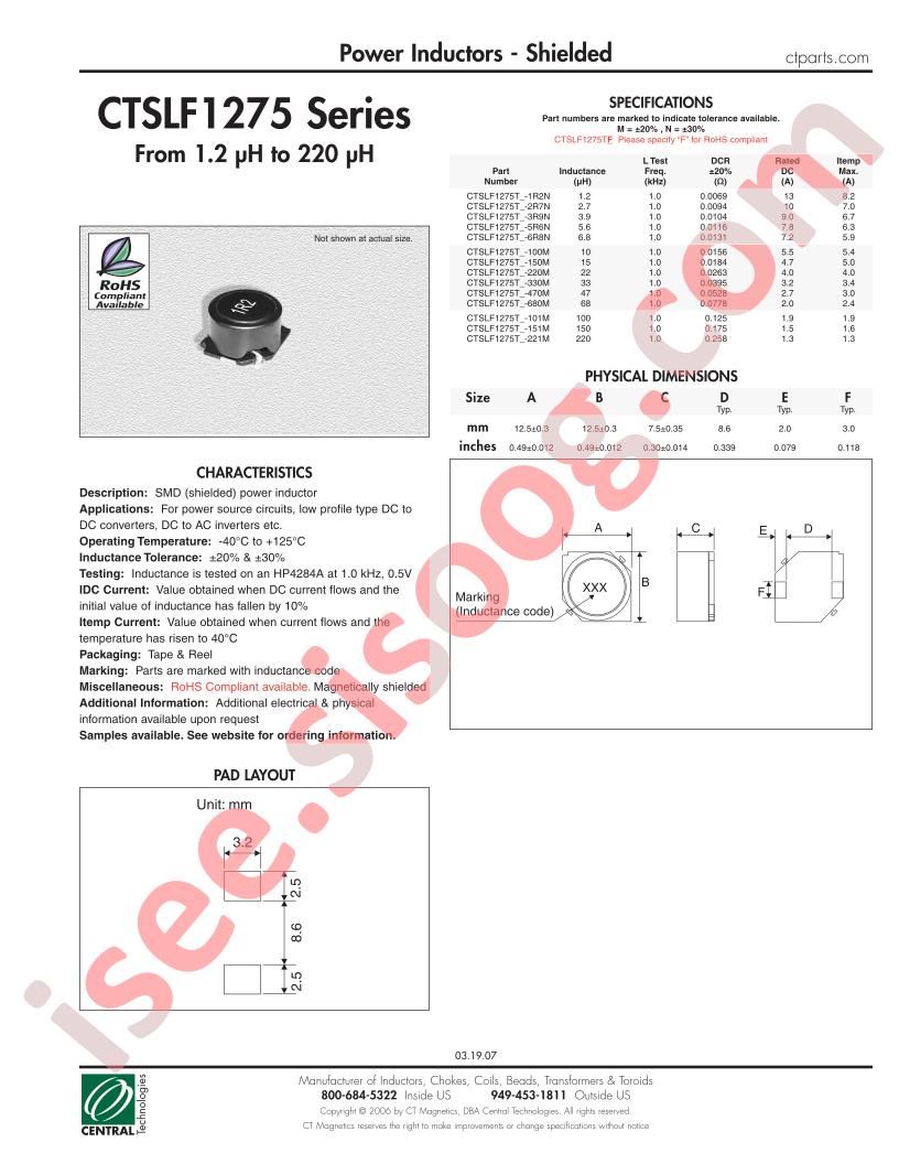 CTSLF1275T-150M