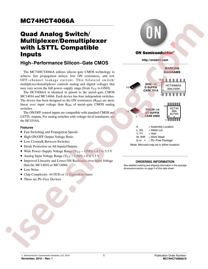 MC74HCT4066A