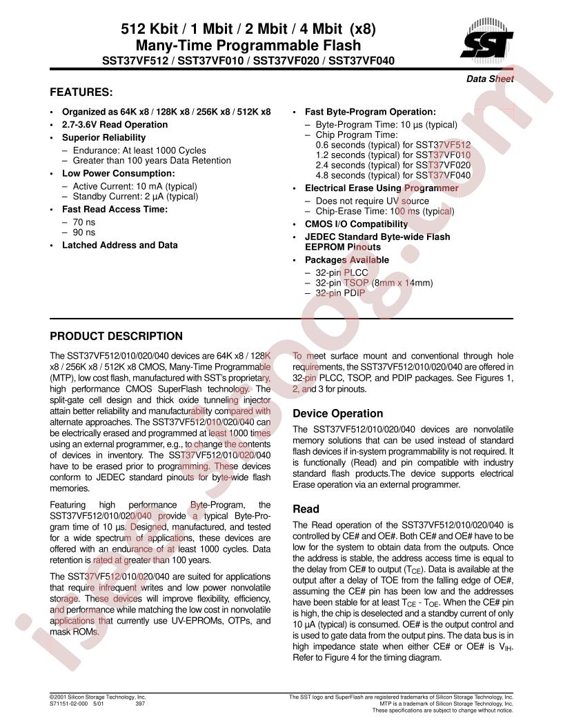 SST37VF020-70-3C-NH