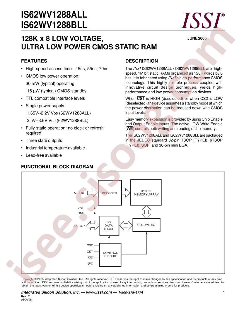 IS62WV1288ALL