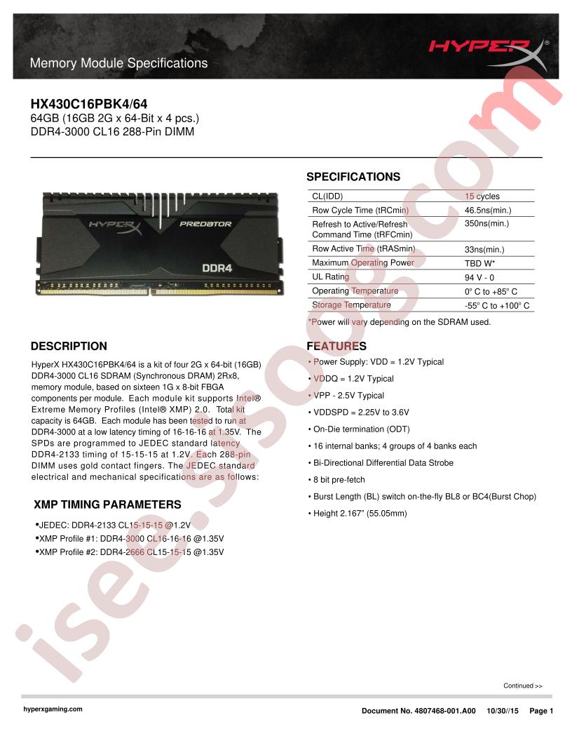 HX430C16PBK4-64