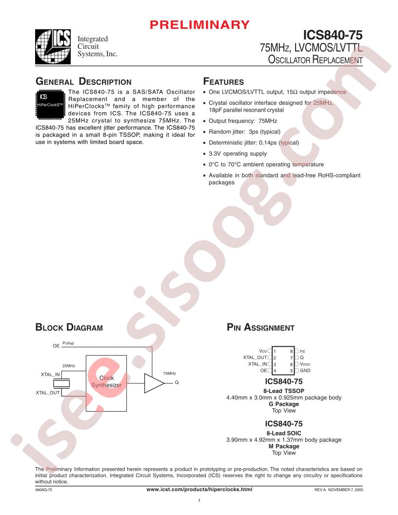 ICS840AM-75LF