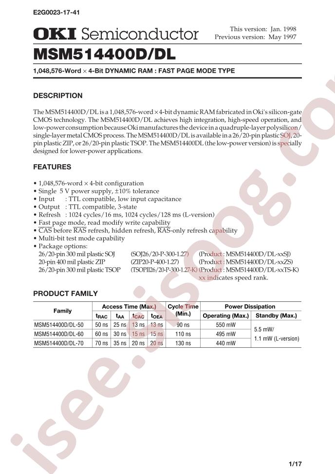 MSM514400DL-60