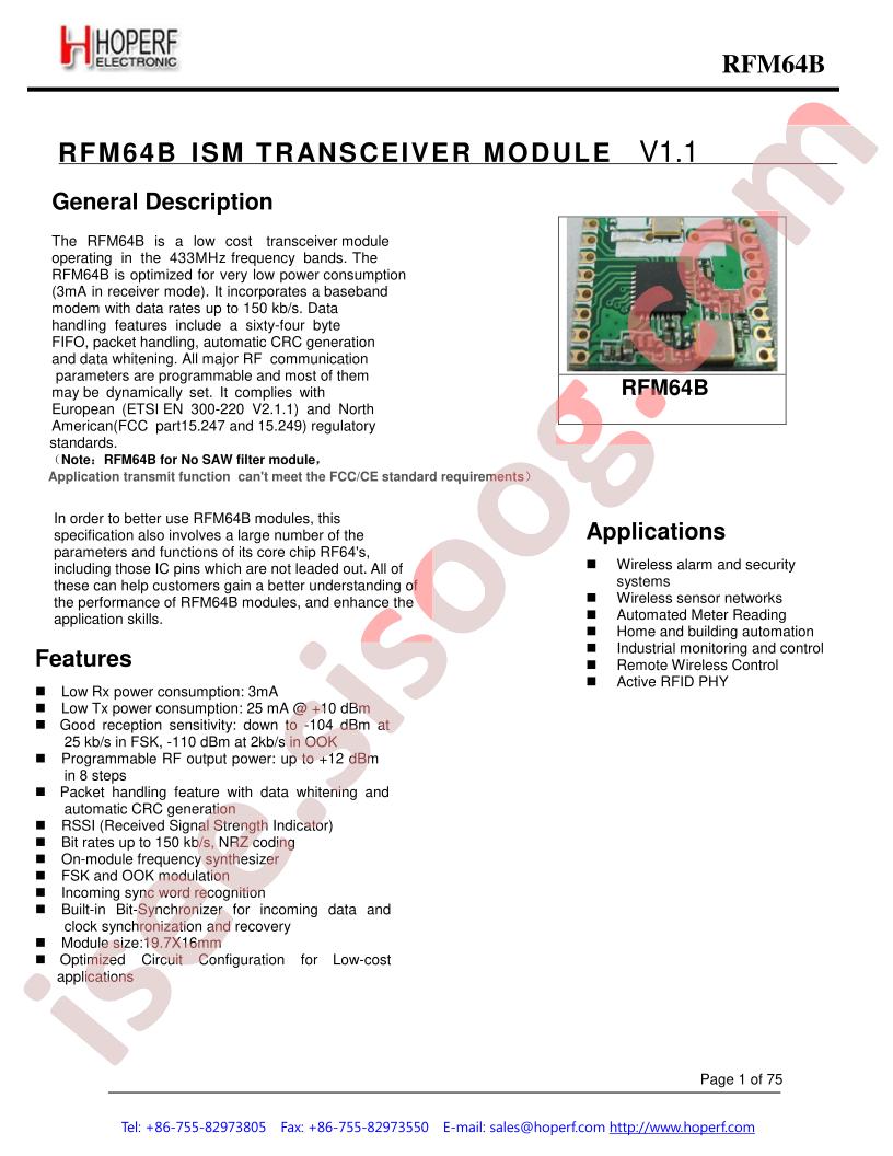 RFM64B