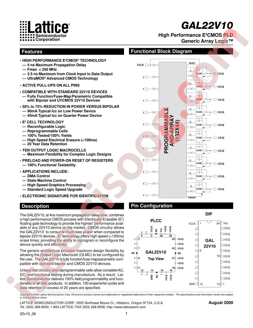 GAL22V10D-15LPI