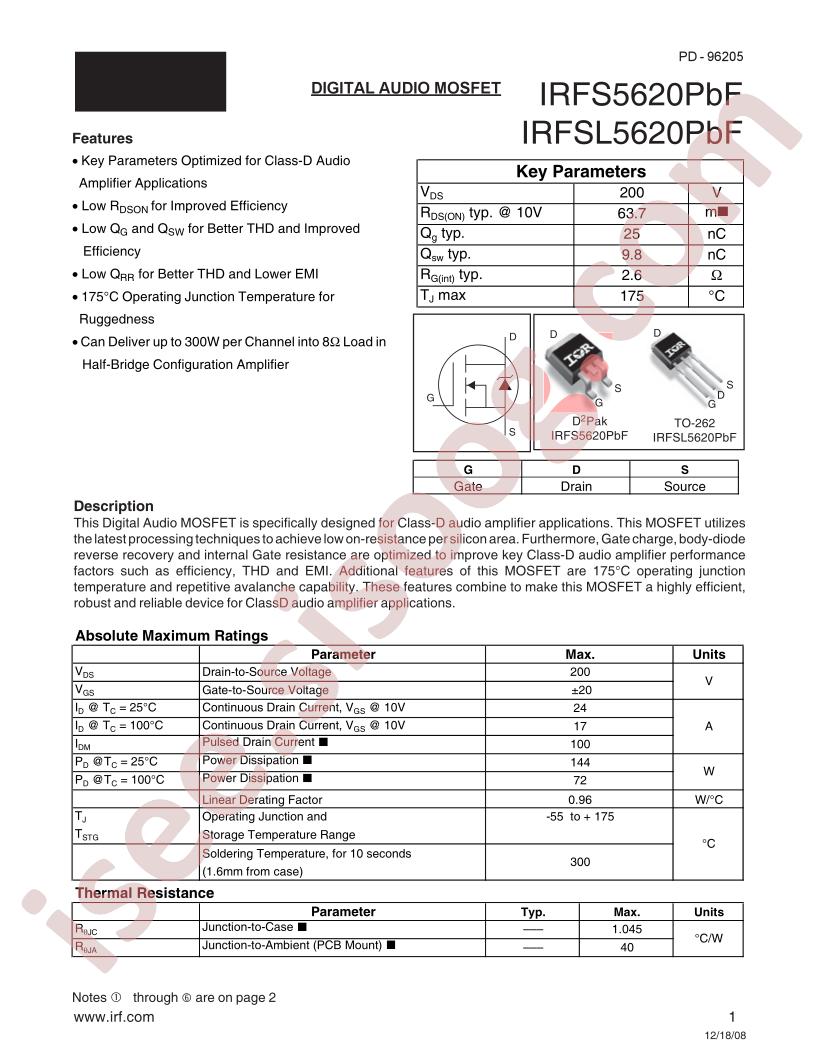 IRFS5620PBF