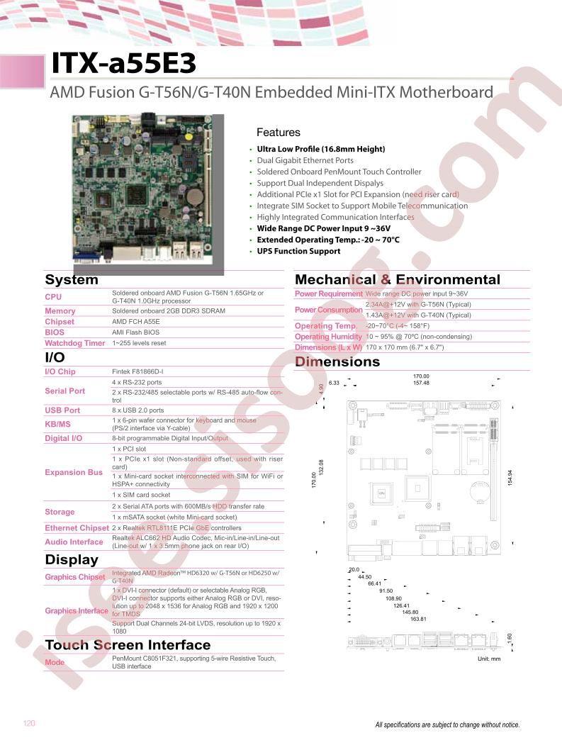 ITX-a55E3-T40N