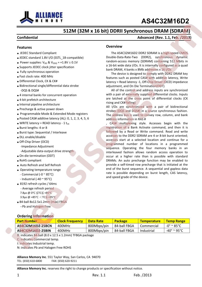 AS4C32M16D2
