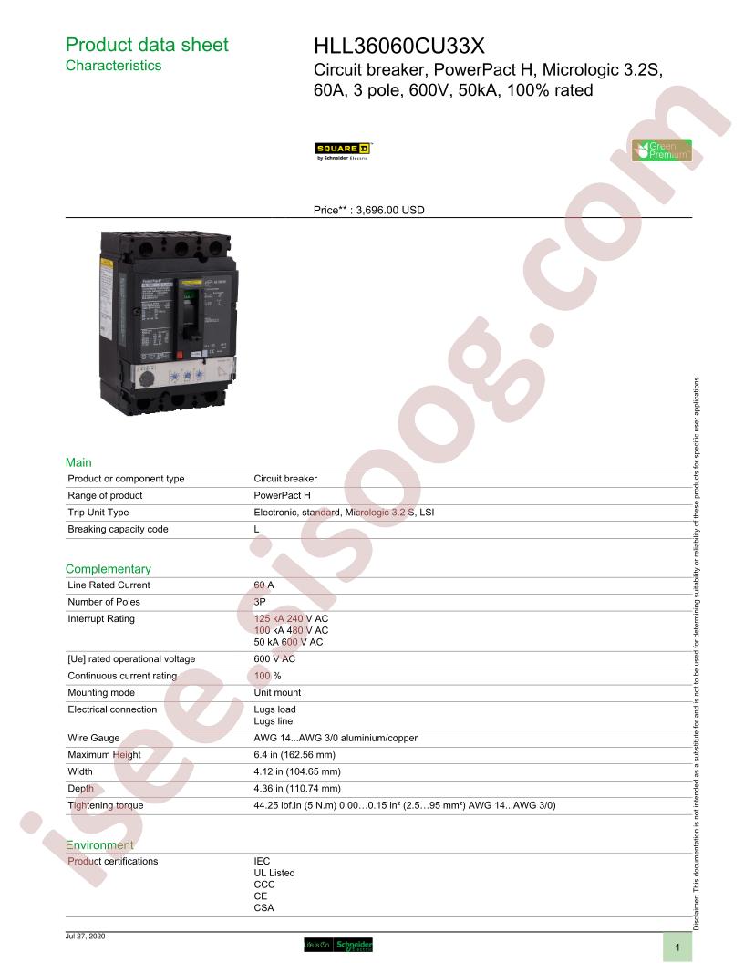 HLL36060CU33X