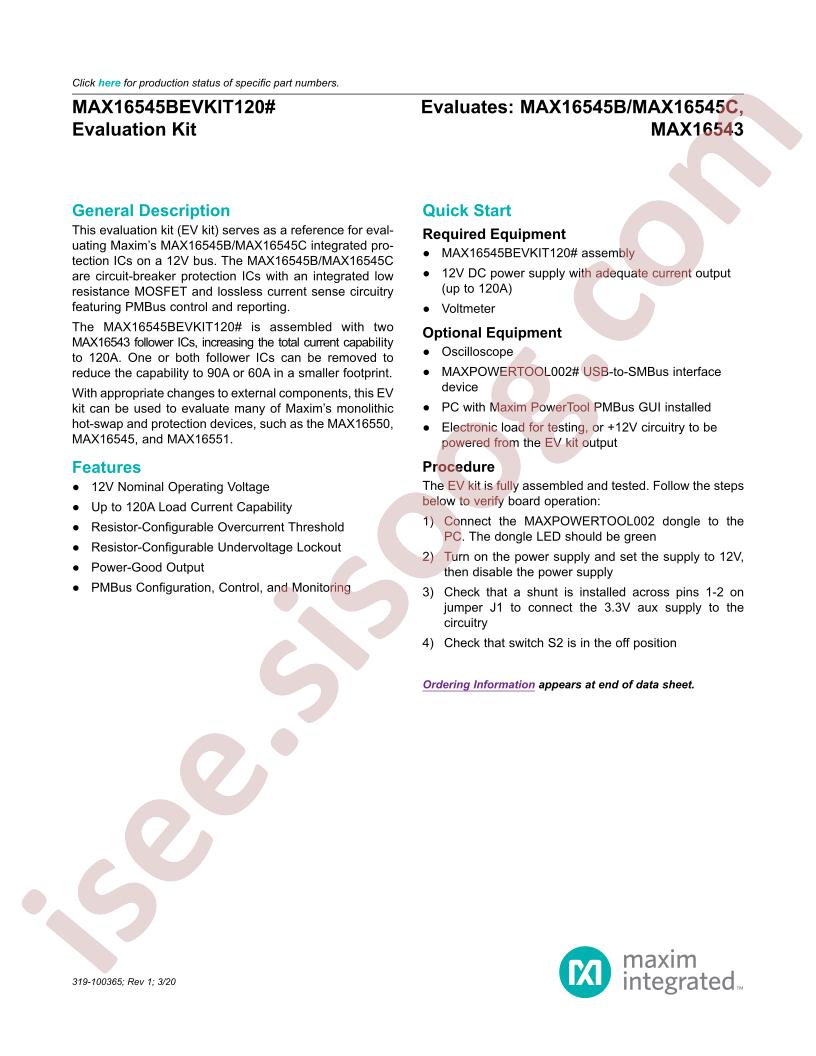 MAX16545BEVKIT120