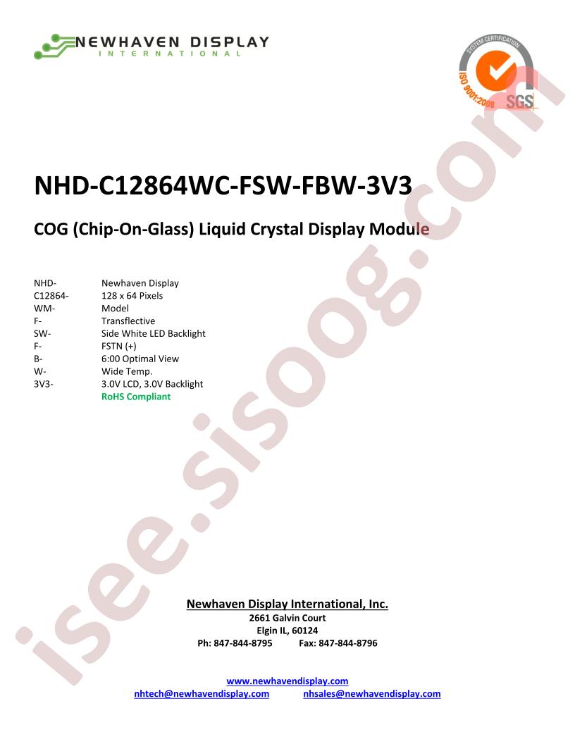 NHD-C12864WC-FSW-FBW-3V3