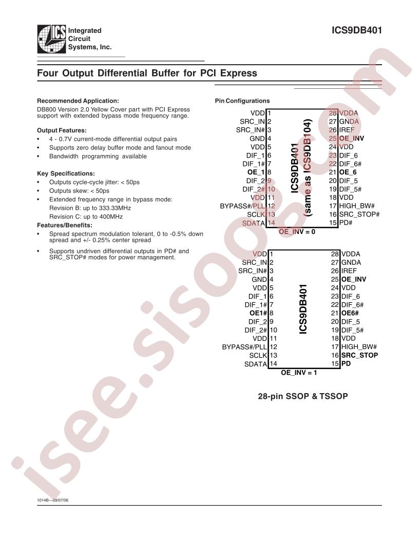 ICS9DB401YFLFT