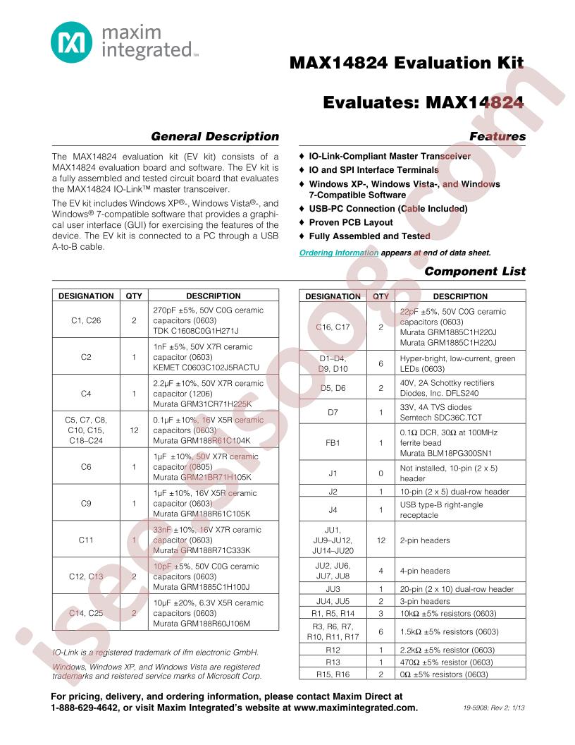 MAX14824EVKIT