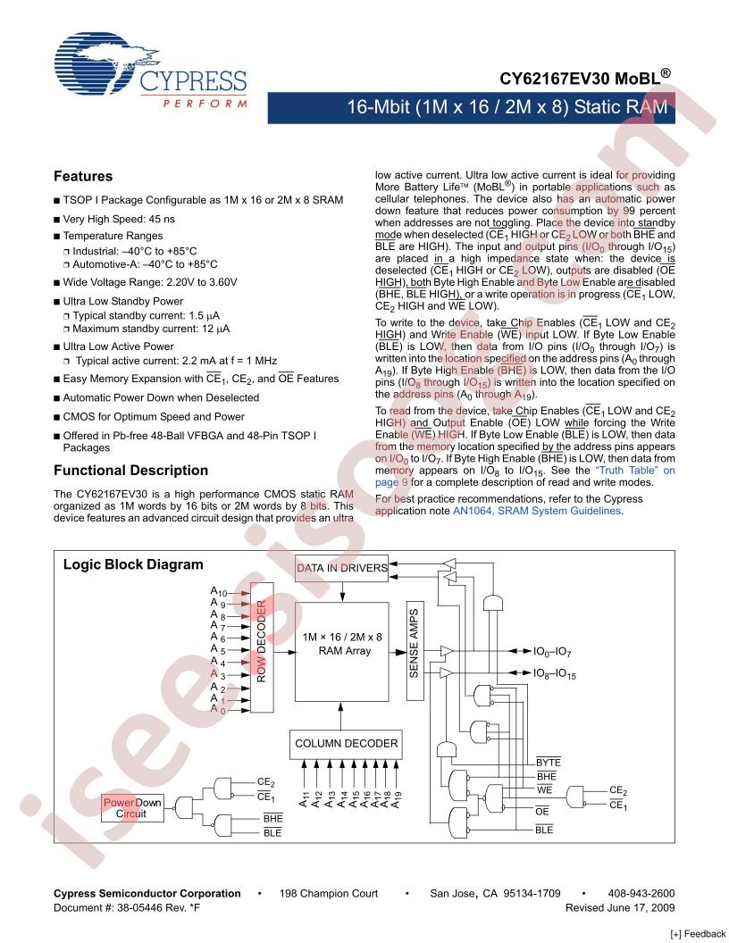 CY62167EV30_09
