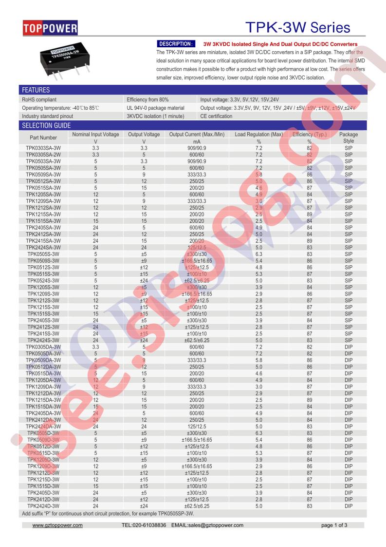TPK0303SA-3W