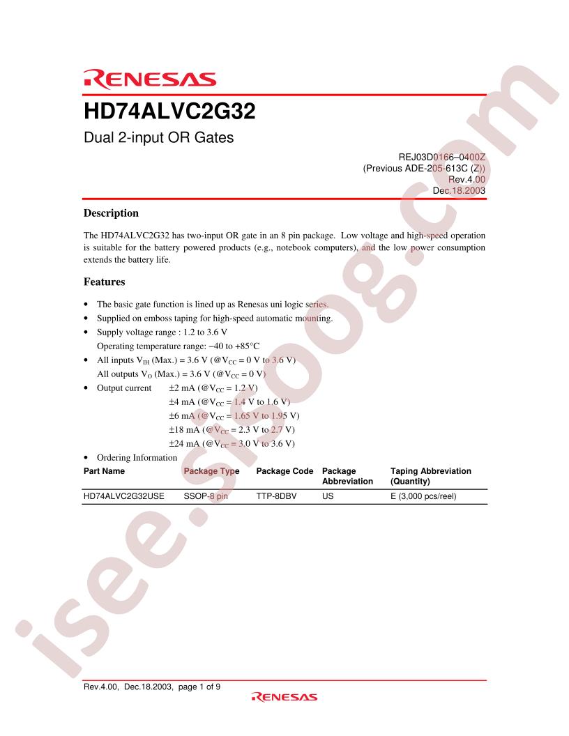 HD74ALVC2G32