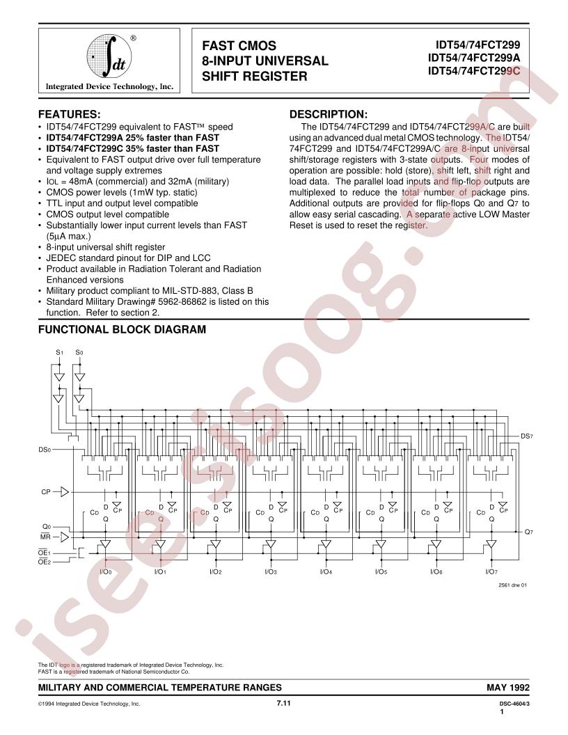 IDT54FCT299AE