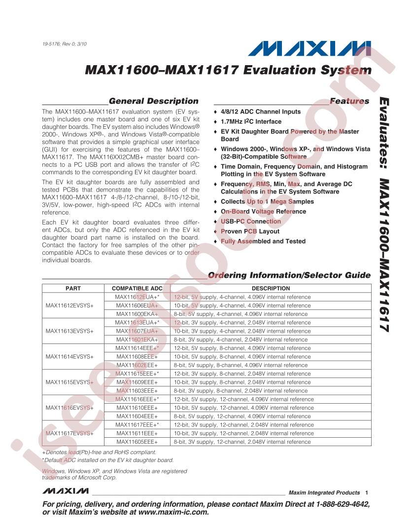MAX11612EVSYS