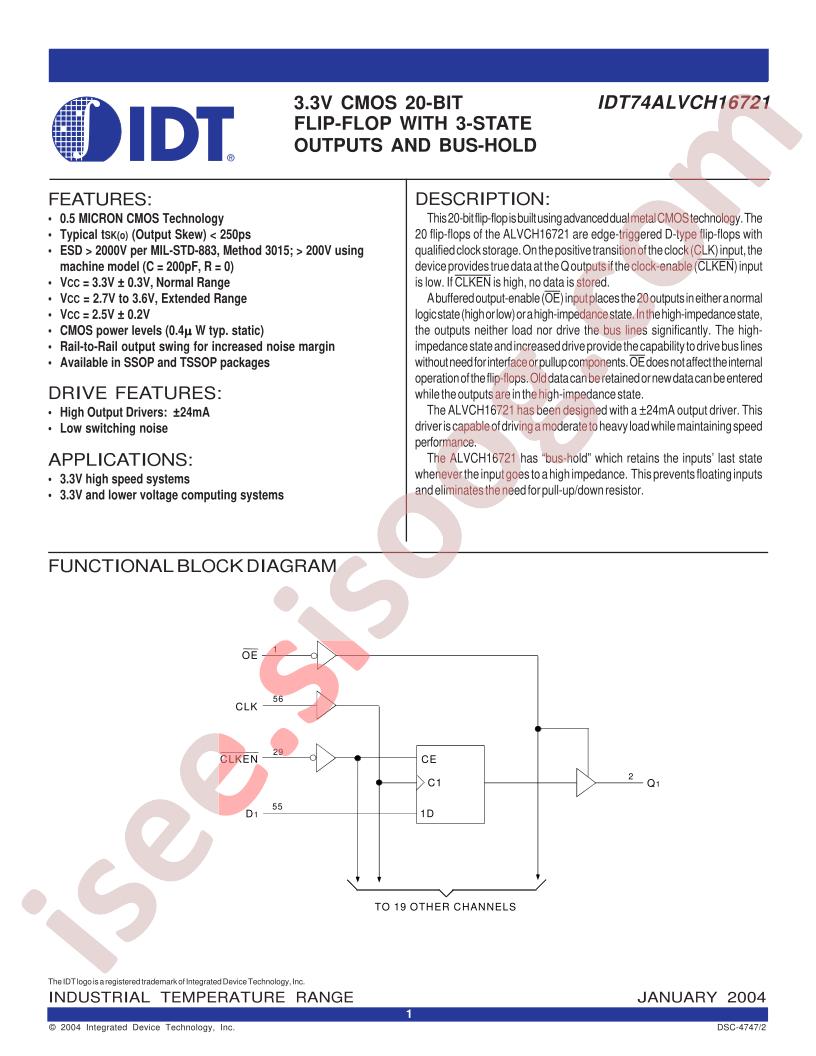 IDT74ALVCH16721