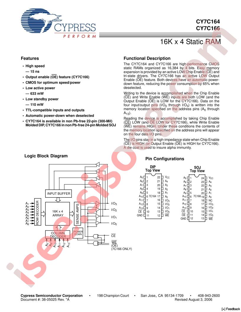 CY7C164-15PC