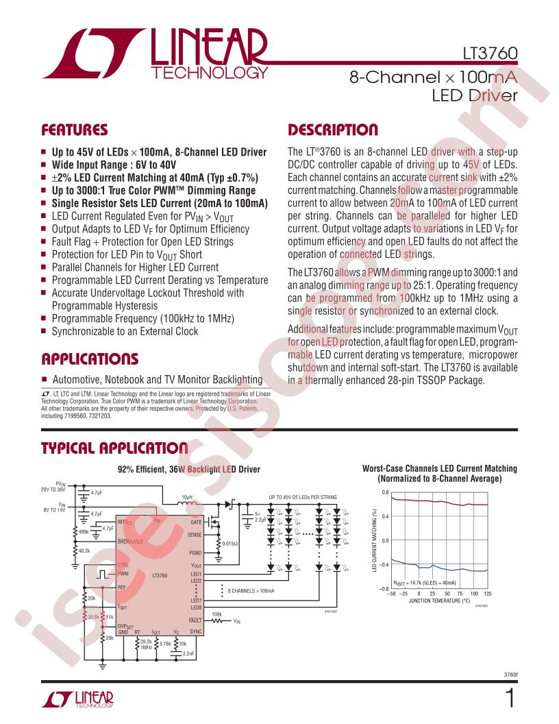 LT3760IFETRPBF