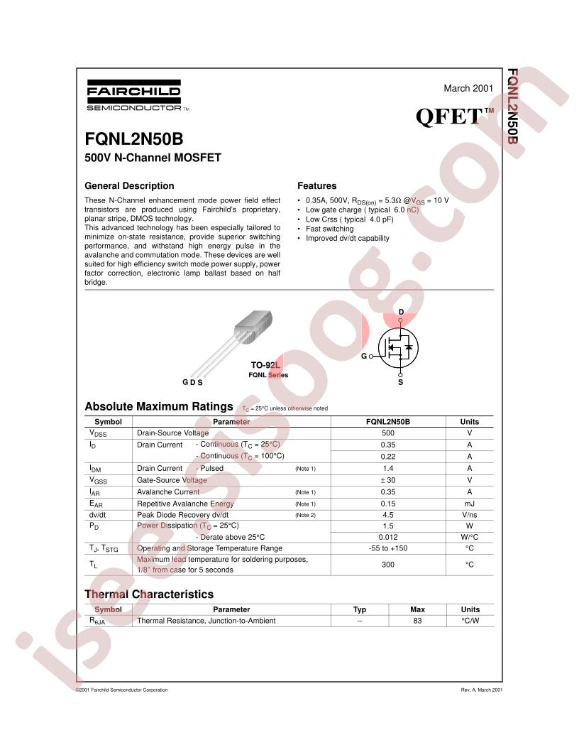 FQNL2N50B