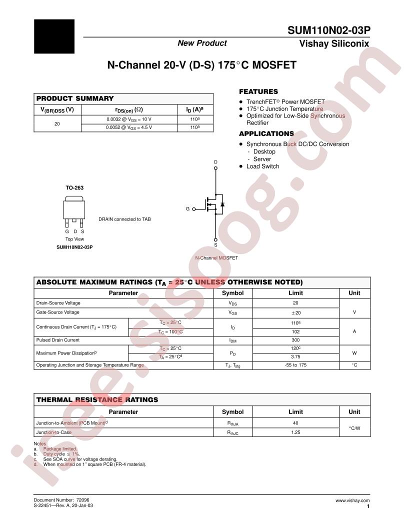 SUM110N02-03P