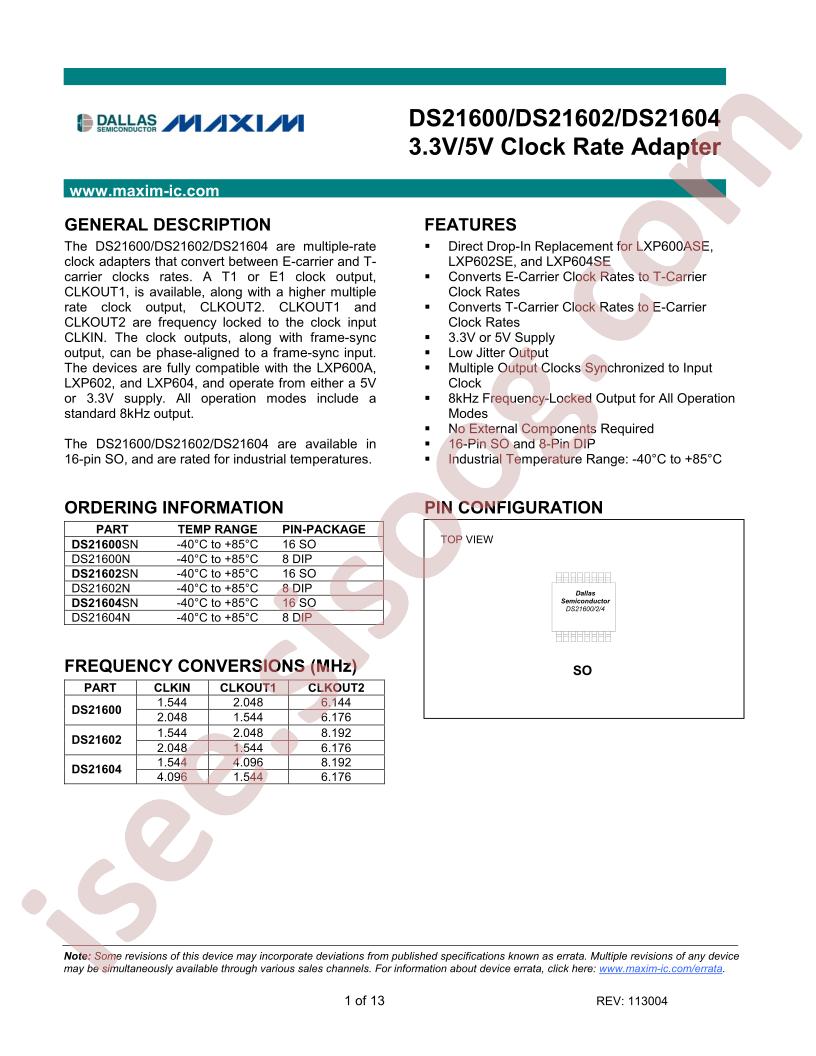 DS21604SN