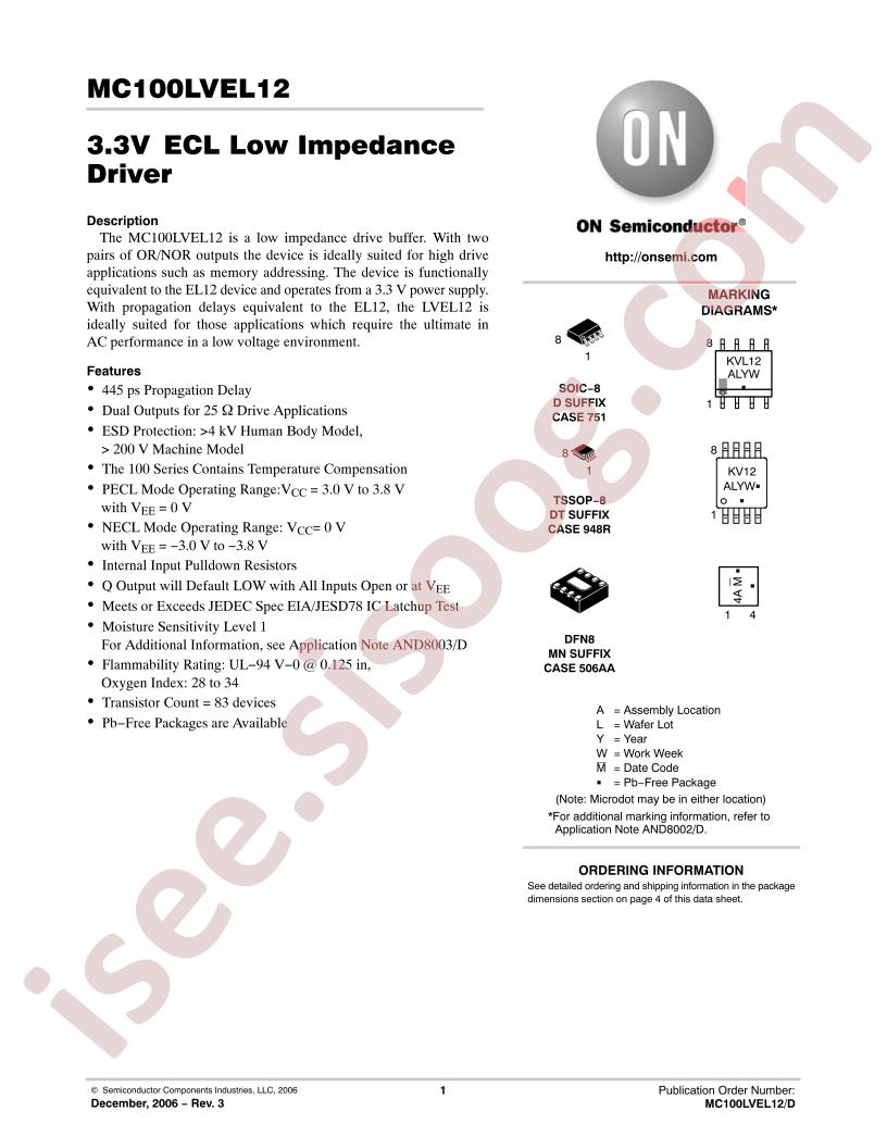 MC100LVEL12DR2