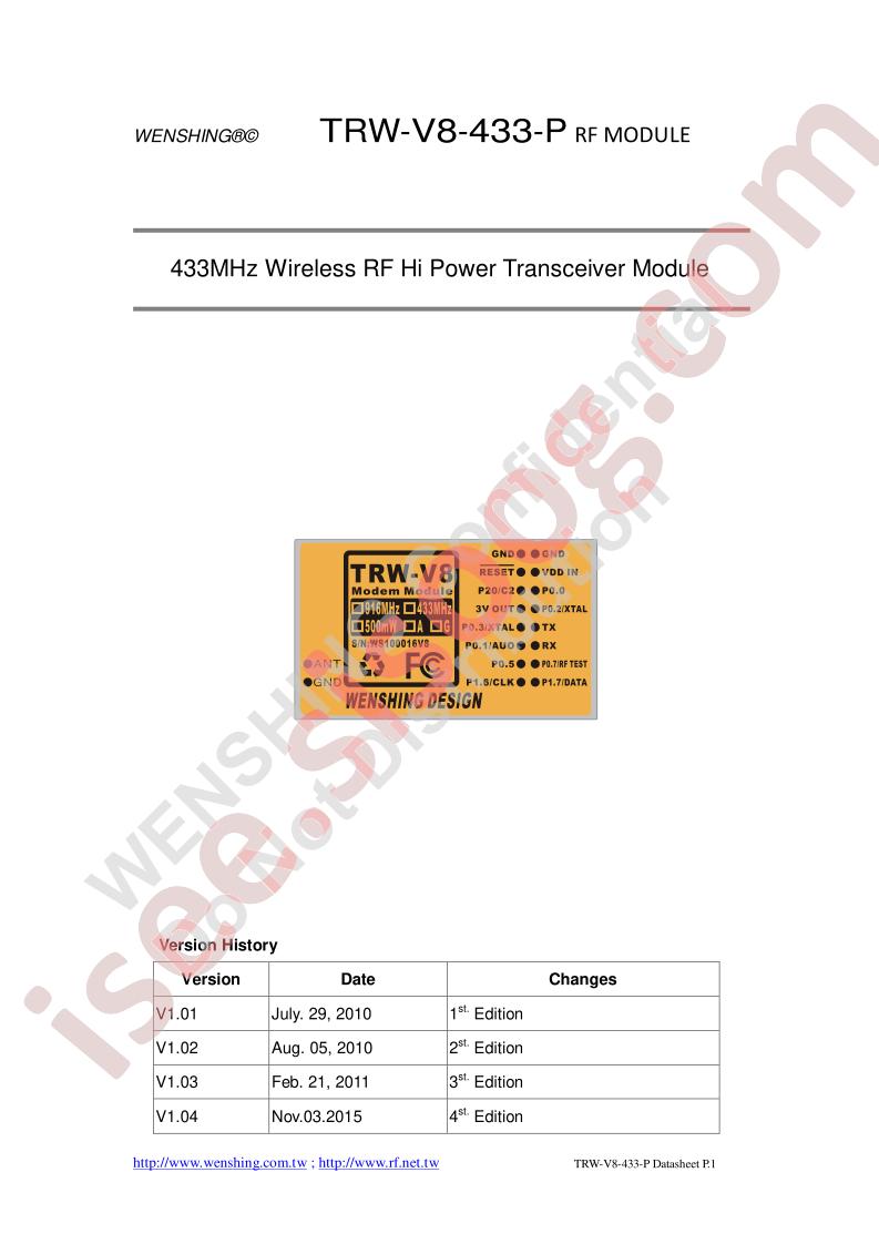 TRW-V8-433-P