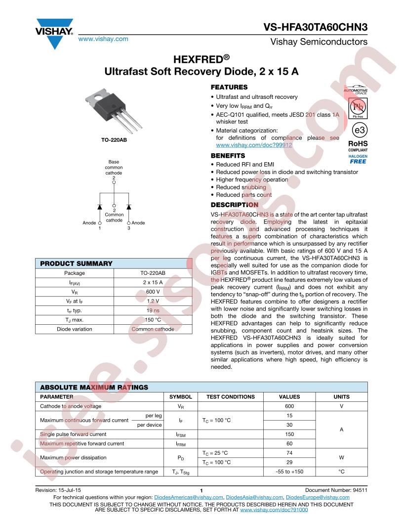 VS-HFA30TA60CHN3