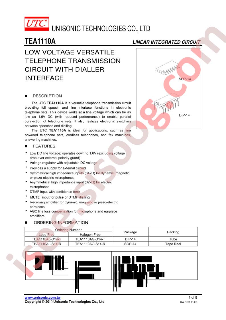 TEA1110AG-D14-T