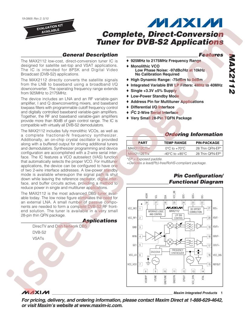 MAX2112ETI+