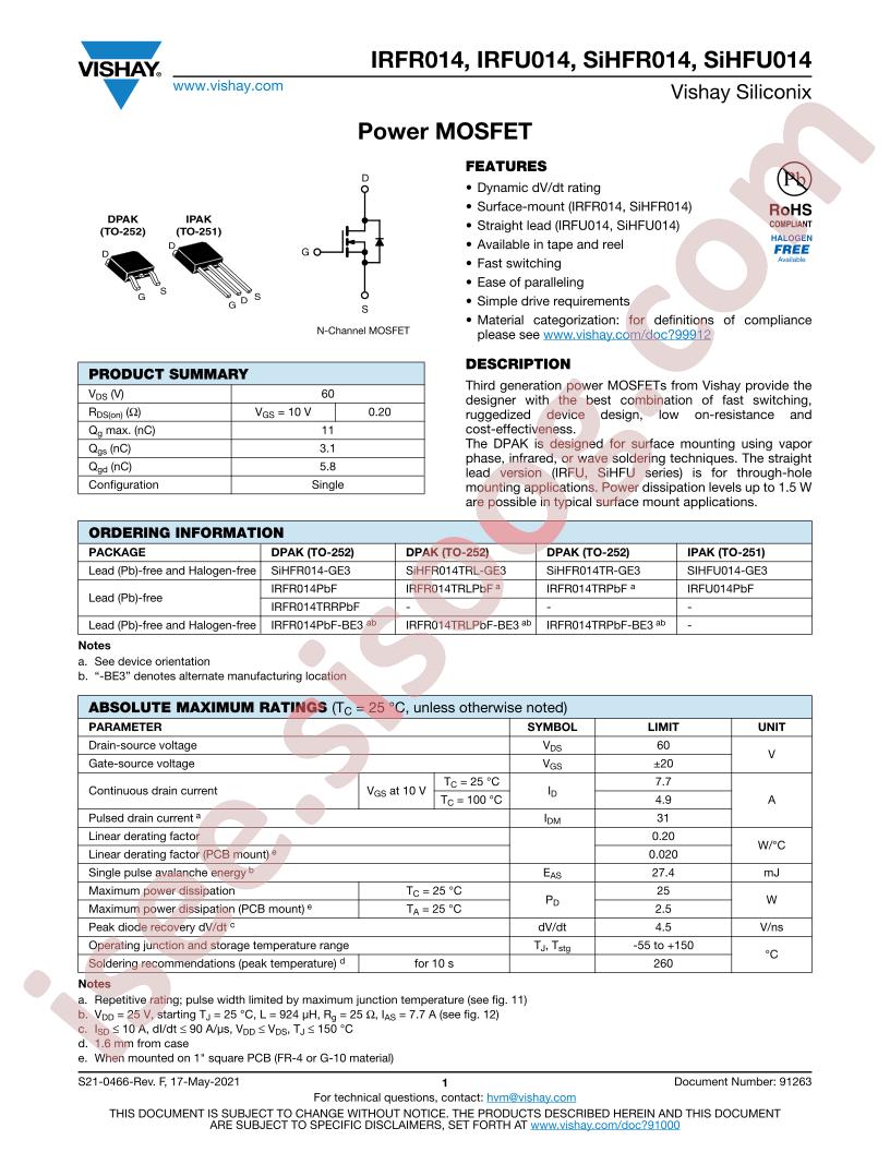 IRFR014TRPBF-BE3AB