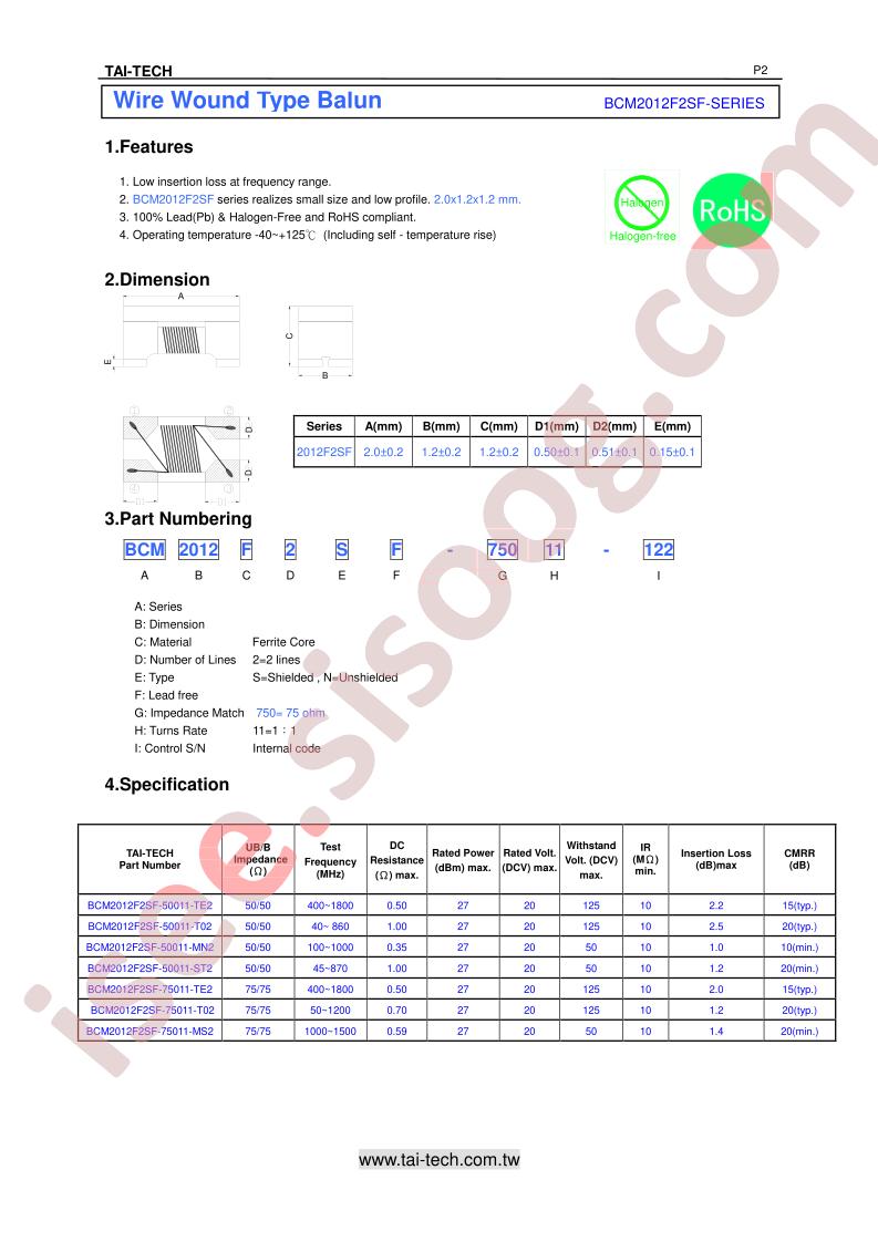 BCM2012F2SF-50011-TE2