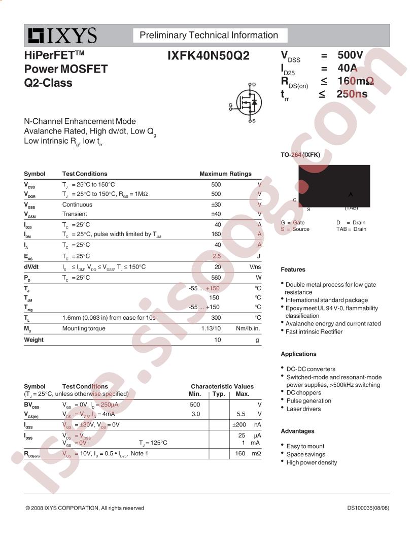 IXFK40N50Q2