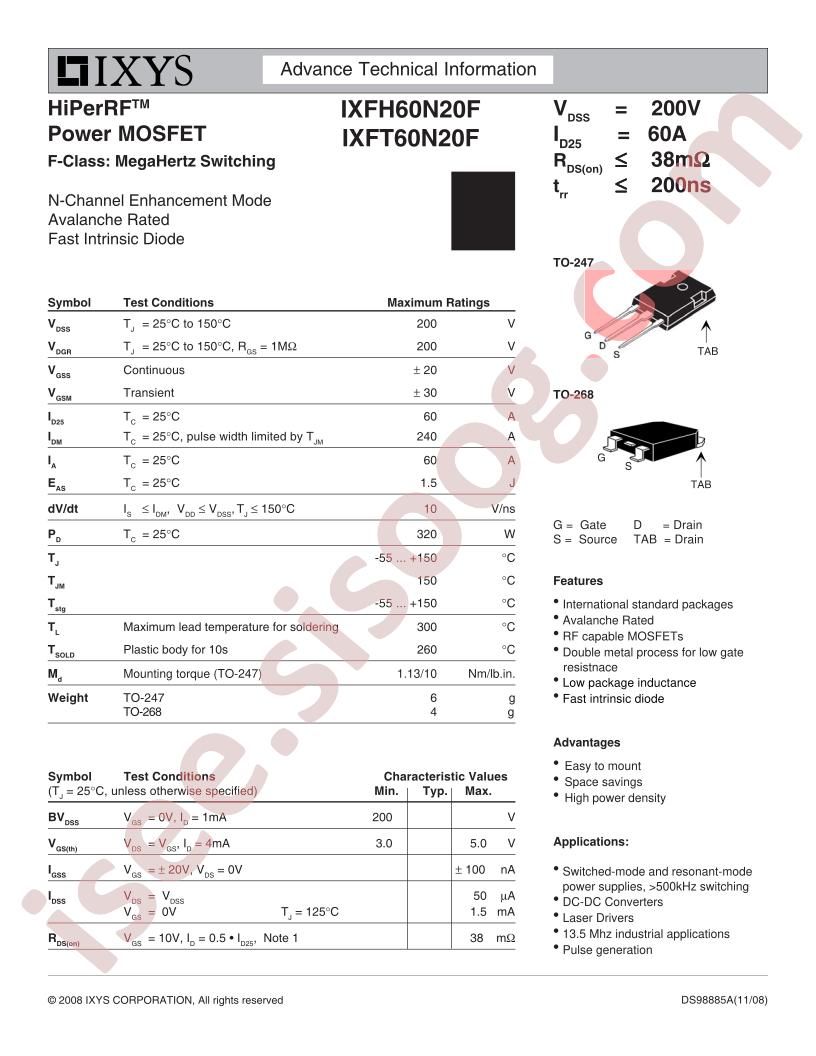 IXFT60N20F