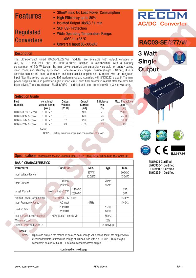 RAC03-SE277W