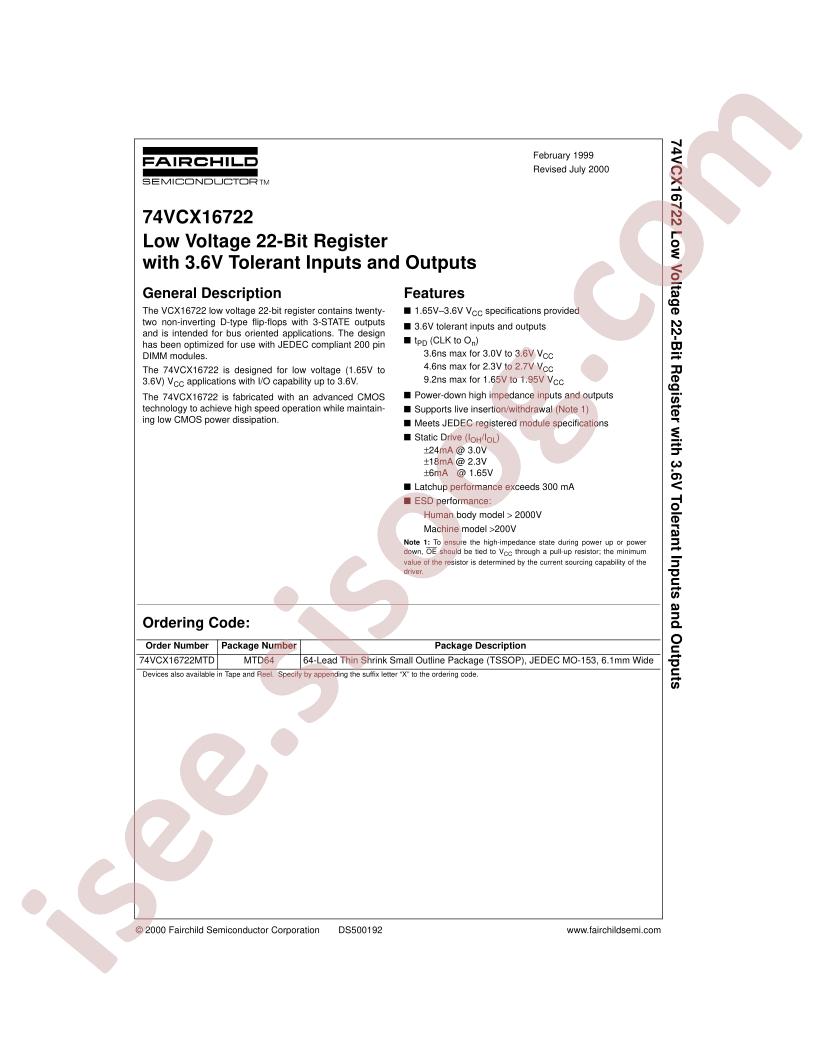 74VCX16722MTD