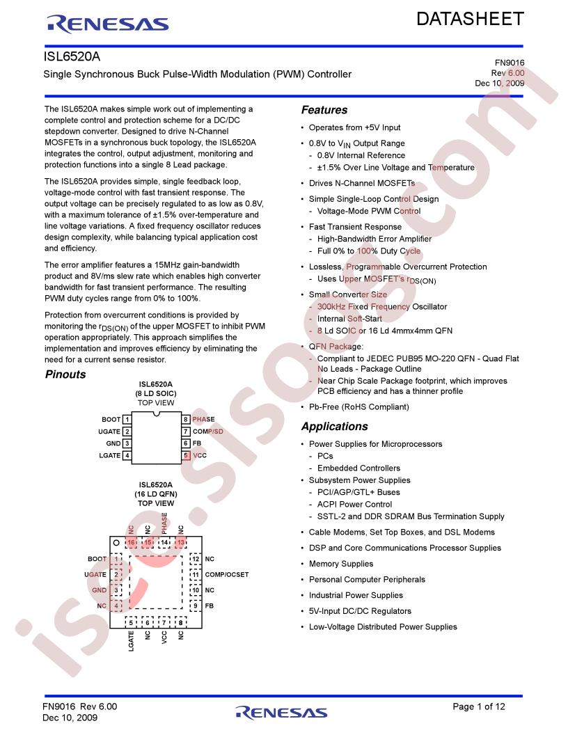ISL6520ACRZ