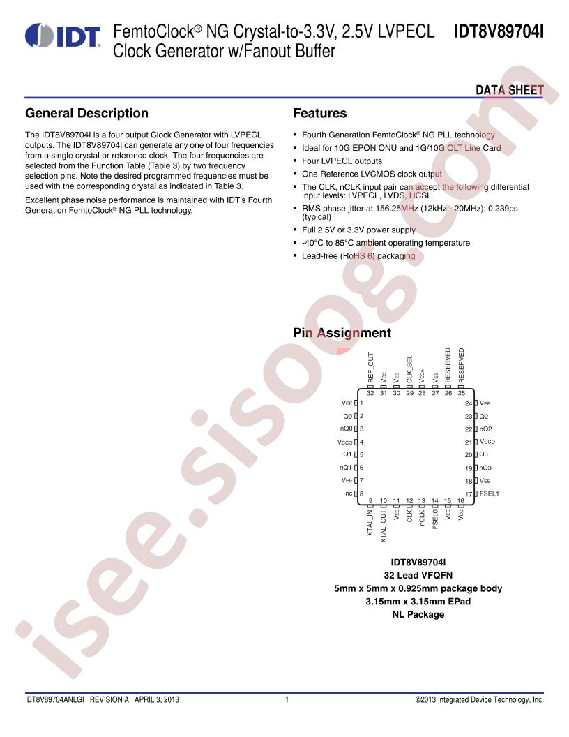 IDT8V89704I