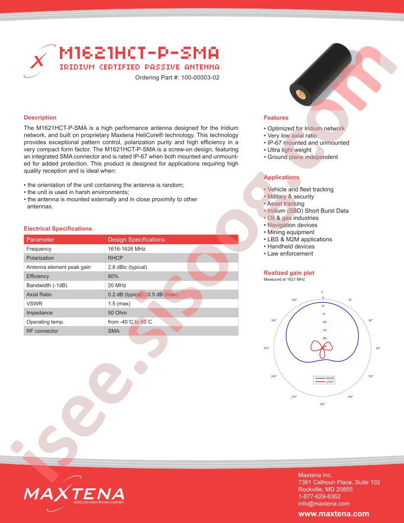 M1621HCT-P-SMA