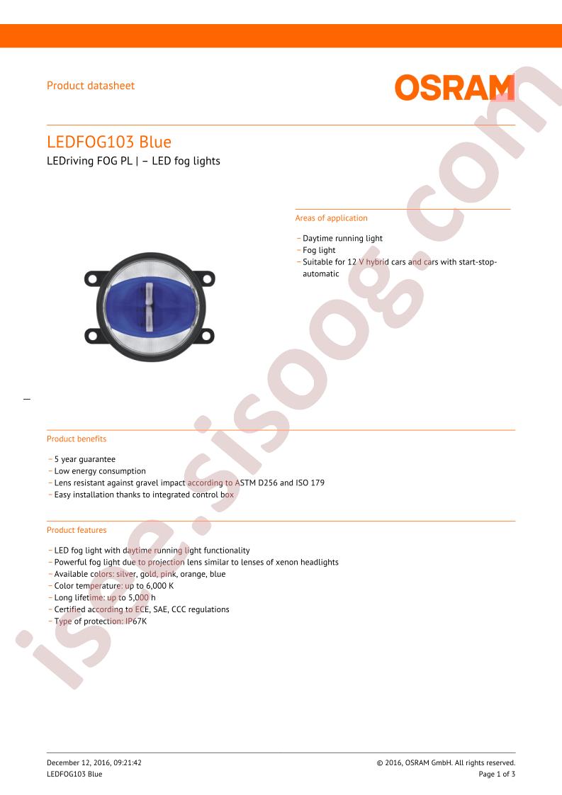 LEDFOG103BL12