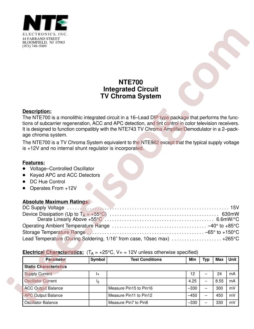 NTE700