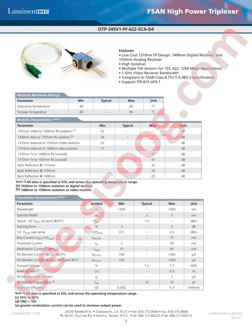 OTP-345V1-PC-RS-622