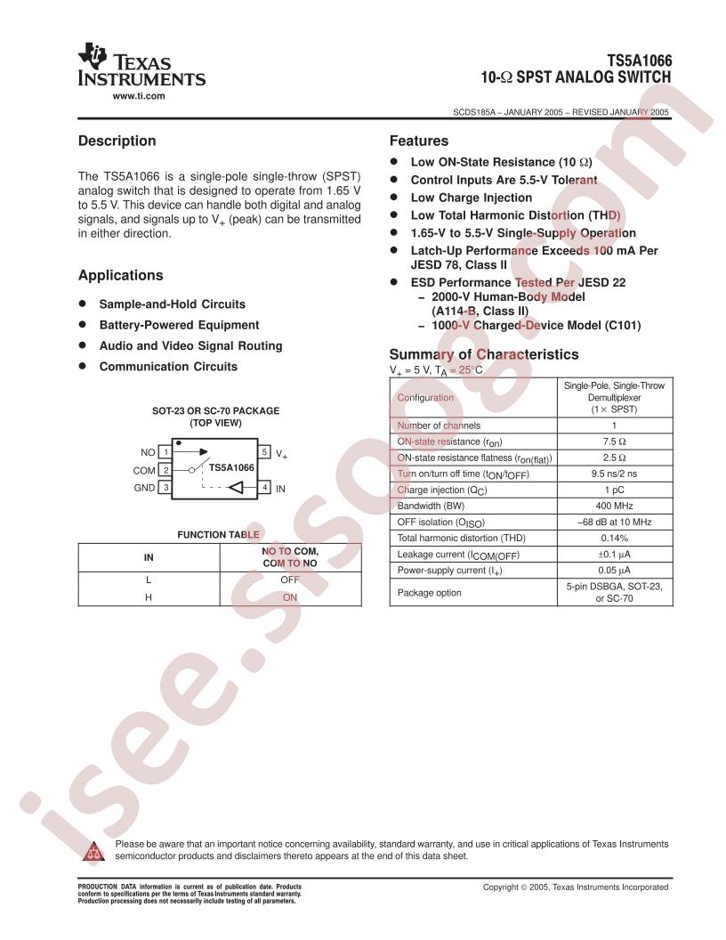 TS5A1066YEPR