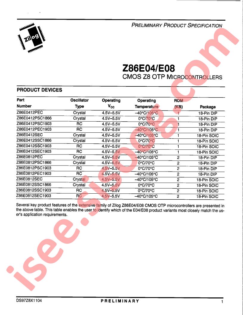 Z86E0412PEC