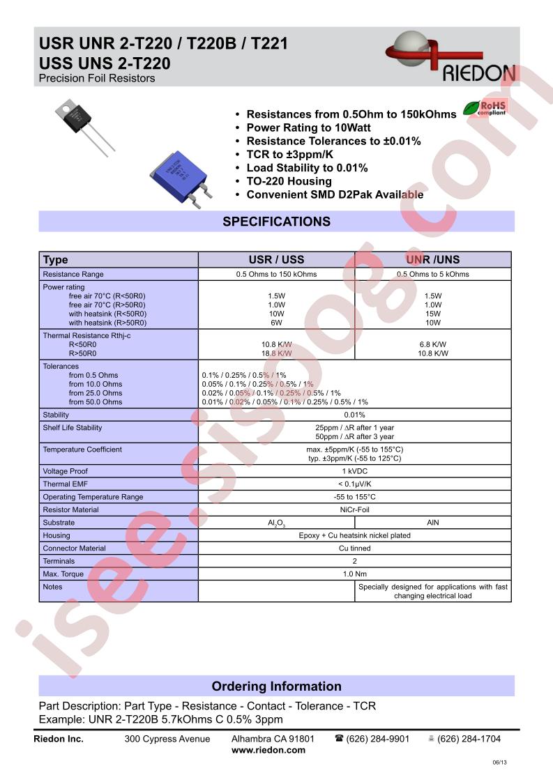 UNR2-T220B57KOHMS