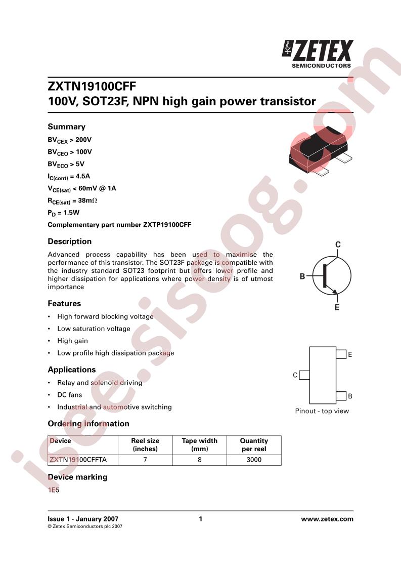 ZXTN19100CFFTA